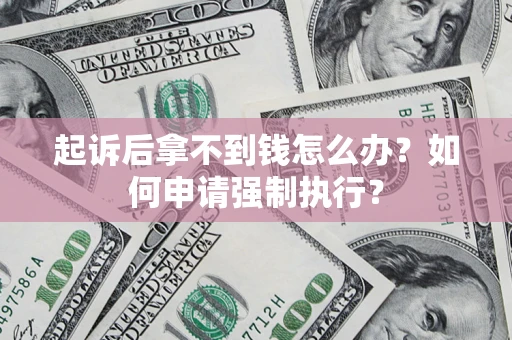 济南起诉后拿不到钱怎么办？如何申请强制执行？