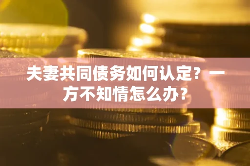济南夫妻共同债务如何认定？一方不知情怎么办？