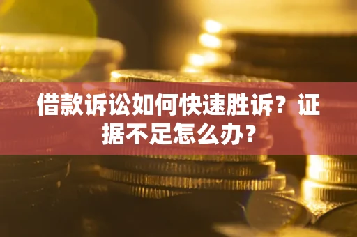 济南借款诉讼如何快速胜诉？证据不足怎么办？