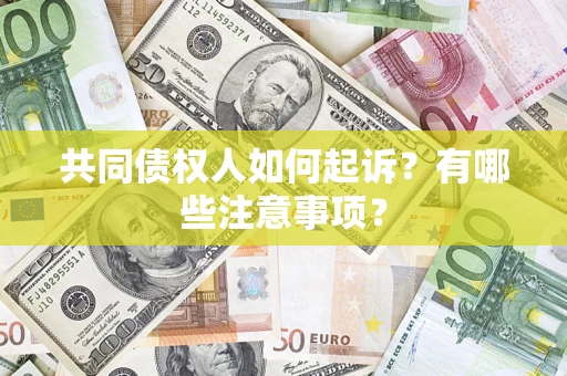 济南共同债权人如何起诉？有哪些注意事项？